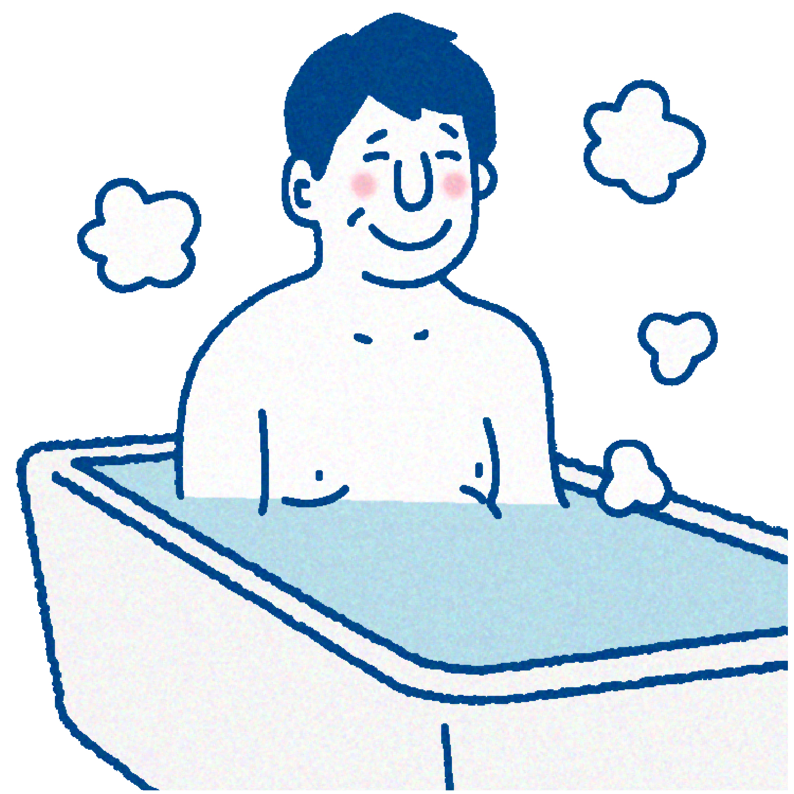 お風呂に入る男性