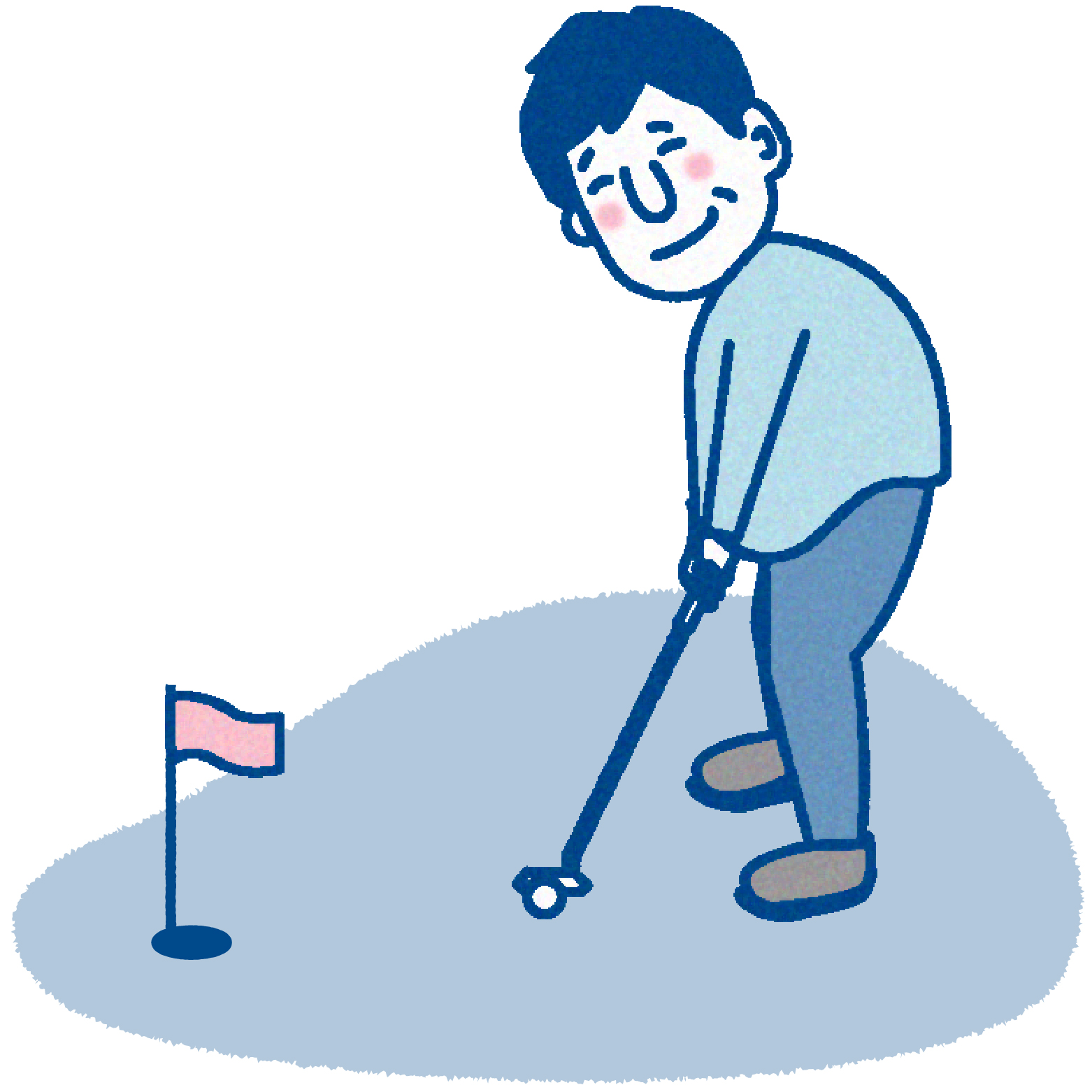 ゴルフをする男性