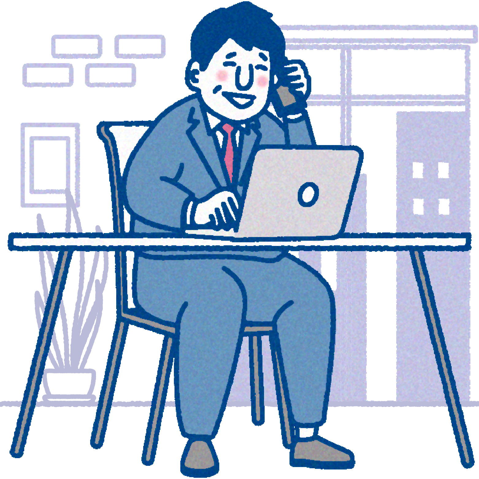 パソコン作業をする男性